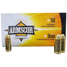 Armscor Precision 9mm 115 Grain FMJ Target Ammunition 50RD FAC9-2N : RK ...