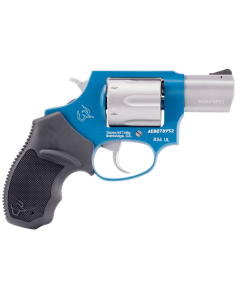 Taurus 856 Ultra-Lite .38 Special Revolver, Sky Blue and Stainless Steel 2