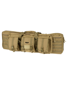 Rukx Gear Tactical Double Gun 36" Water Resistant Tan with Non-Rust Zippers, Holds up to 2 Rifles - ATICT36DGT