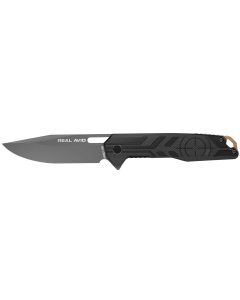 Real Avid RAV-7 EDC 3.25" Folding Drop Point Plain Titanium 8Cr13MoV SS Blade, Clamshell Pkg - AVRAV7