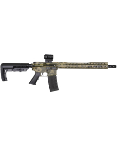 Black Rain Ordnance Spec15 5.56mm NATO Sniper Green Camouflage Rifle With Burris Fastfire Red Dot 16" 30+1RD BRO-23103101-OPT