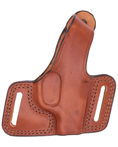 Bianchi Black Widow OWB Size 14 Tan Leather Belt Slide Holster, Right Hand - 15190