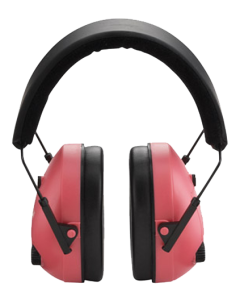 Champion Targets Electronic Muffs 25 dB Over the Head, Pink/Black - 40975