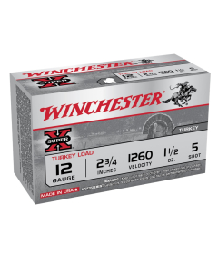 Winchester Super-X 12 Gauge 2-3/4" #5 Shot Turkey Load Shells 10RD 7303464