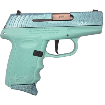 SCCY DVG-1 9mm Crystal Blue Pistol W/ Glitter Slide 3.1