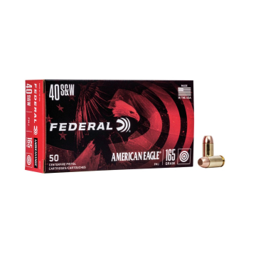 Federal American Eagle .40 S&W 165GR FMJ Ammunition 50RD AE40R3